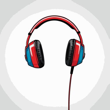 Temiz ve modern tasarım vektör kulaklık çizimi, ergonomik şekilli kulaklıklar ve hassas detaylar.