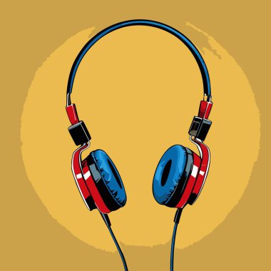 Temiz ve modern tasarım vektör kulaklık çizimi, ergonomik şekilli kulaklıklar ve hassas detaylar.