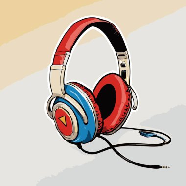 Temiz ve modern tasarım vektör kulaklık çizimi, ergonomik şekilli kulaklıklar ve hassas detaylar.