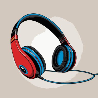 Temiz ve modern tasarım vektör kulaklık çizimi, ergonomik şekilli kulaklıklar ve hassas detaylar.