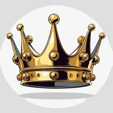 Bu karikatür tarzı Altın Taç Sanat Çizimi ikonik şekilli ve biraz abartılmış bir taç içeriyor. Lüks, güçlü ve dışavurumcu bir his için..