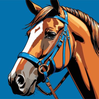 Dengeli, orantılı şekli ve anatomisi olan, gücü, zarafeti ve doğal hareketi yansıtan bir atı içeren at vektör sanatı çizimi.