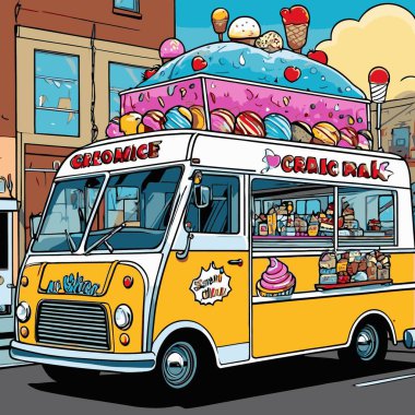 Portakal aromalı dondurma çizimi vektör sanatıyla dondurmayı taze, parlak ve iştah açıcı bir şekilde gösteriyor..