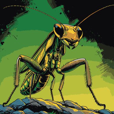 Peygamber devesi böceği çizimi. Yüksek seviyede detay ve çok gerçekçi bir stile sahip peygamber devesi resmi..