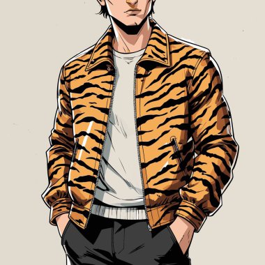 Modern tasarım ve gerçekçi oranlarda erkek ceketi içeren erkek ceketi vektör çizimi..