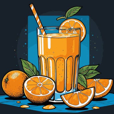 Turuncu bir meyve içeren turuncu vektör çizimi taze şekilli ve doğal orantılı, temiz detaylar ve çekici bir görünümle çizilmiş..