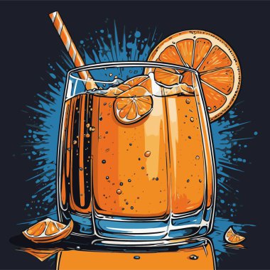 Turuncu bir meyve içeren turuncu vektör çizimi taze şekilli ve doğal orantılı, temiz detaylar ve çekici bir görünümle çizilmiş..