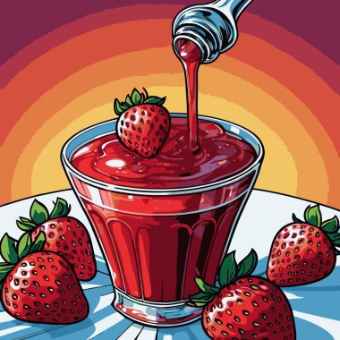 Grafik tasarımı için çilek aromalı şurup vektörü