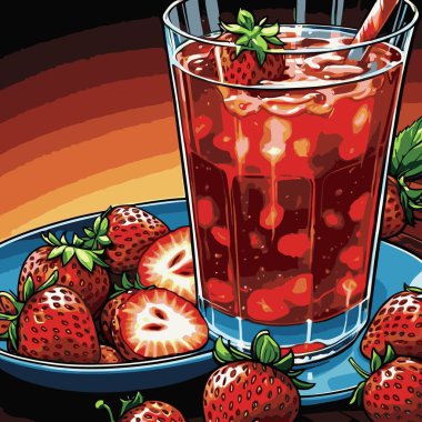 Grafik tasarımı için çilek aromalı şurup vektörü