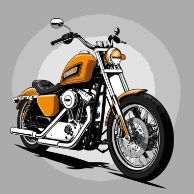 Cesur, şık bir motosiklet tasarımı içeren eşsiz ve havalı bir motosiklet vektör sanatı çizimi güçlü oranlarda ve keskin detaylarla