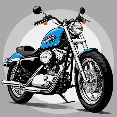 Cesur, şık bir motosiklet tasarımı içeren eşsiz ve havalı bir motosiklet vektör sanatı çizimi güçlü oranlarda ve keskin detaylarla