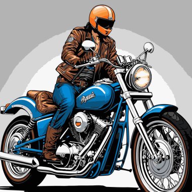 Cesur, şık bir motosiklet tasarımı içeren eşsiz ve havalı bir motosiklet vektör sanatı çizimi güçlü oranlarda ve keskin detaylarla