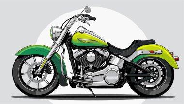 Cesur, şık bir motosiklet tasarımı içeren eşsiz ve havalı bir motosiklet vektör sanatı çizimi güçlü oranlarda ve keskin detaylarla
