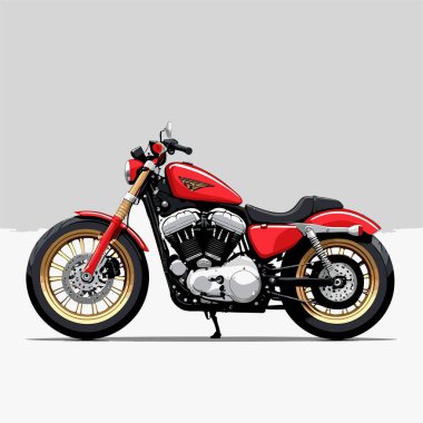 Cesur, şık bir motosiklet tasarımı içeren eşsiz ve havalı bir motosiklet vektör sanatı çizimi güçlü oranlarda ve keskin detaylarla