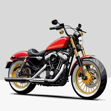 A unique and cool motorcycle vector art illustration featuring a bold, stylish motorcycle design with strong proportions and sharp details