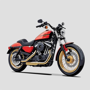 Cesur, şık bir motosiklet tasarımı içeren eşsiz ve havalı bir motosiklet vektör sanatı çizimi güçlü oranlarda ve keskin detaylarla