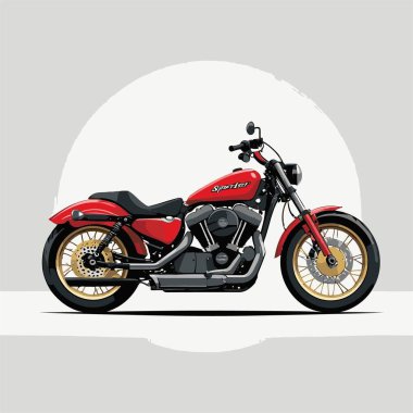 Cesur, şık bir motosiklet tasarımı içeren eşsiz ve havalı bir motosiklet vektör sanatı çizimi güçlü oranlarda ve keskin detaylarla