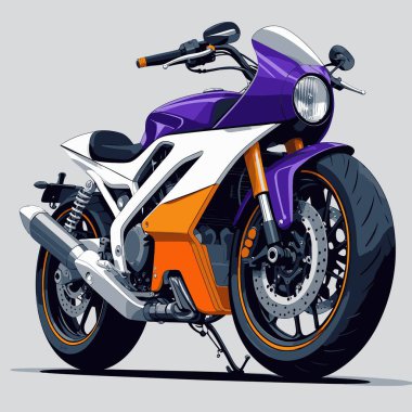 Cesur, şık bir motosiklet tasarımı içeren eşsiz ve havalı bir motosiklet vektör sanatı çizimi güçlü oranlarda ve keskin detaylarla