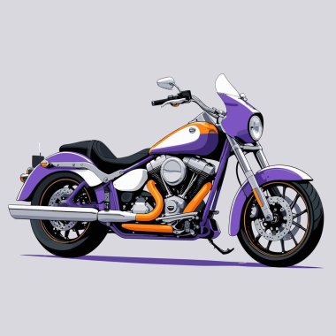 Cesur, şık bir motosiklet tasarımı içeren eşsiz ve havalı bir motosiklet vektör sanatı çizimi güçlü oranlarda ve keskin detaylarla