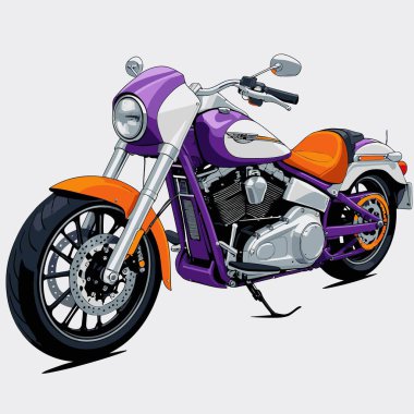 Cesur, şık bir motosiklet tasarımı içeren eşsiz ve havalı bir motosiklet vektör sanatı çizimi güçlü oranlarda ve keskin detaylarla