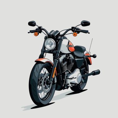 Cesur, şık bir motosiklet tasarımı içeren eşsiz ve havalı bir motosiklet vektör sanatı çizimi güçlü oranlarda ve keskin detaylarla