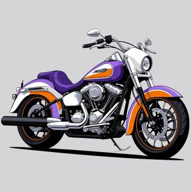 Cesur, şık bir motosiklet tasarımı içeren eşsiz ve havalı bir motosiklet vektör sanatı çizimi güçlü oranlarda ve keskin detaylarla