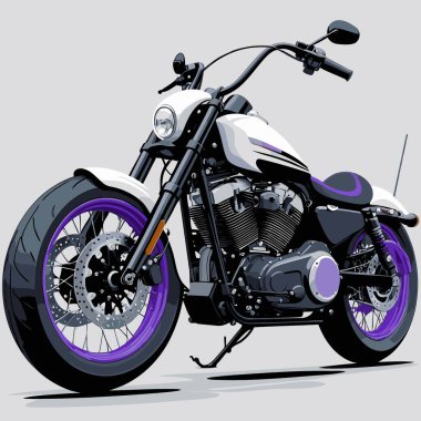 Cesur, şık bir motosiklet tasarımı içeren eşsiz ve havalı bir motosiklet vektör sanatı çizimi güçlü oranlarda ve keskin detaylarla