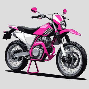 Cesur, şık bir motosiklet tasarımı içeren eşsiz ve havalı bir motosiklet vektör sanatı çizimi güçlü oranlarda ve keskin detaylarla