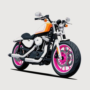 Cesur, şık bir motosiklet tasarımı içeren eşsiz ve havalı bir motosiklet vektör sanatı çizimi güçlü oranlarda ve keskin detaylarla