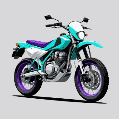 Cesur, şık bir motosiklet tasarımı içeren eşsiz ve havalı bir motosiklet vektör sanatı çizimi güçlü oranlarda ve keskin detaylarla