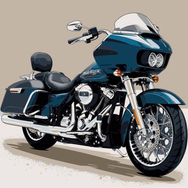 A unique and cool motorcycle vector art illustration featuring a bold, stylish motorcycle design with strong proportions and sharp details