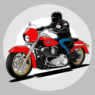 Cesur, şık bir motosiklet tasarımı içeren eşsiz ve havalı bir motosiklet vektör sanatı çizimi güçlü oranlarda ve keskin detaylarla