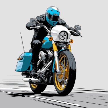 Cesur, şık bir motosiklet tasarımı içeren eşsiz ve havalı bir motosiklet vektör sanatı çizimi güçlü oranlarda ve keskin detaylarla