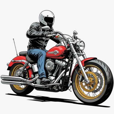 Cesur, şık bir motosiklet tasarımı içeren eşsiz ve havalı bir motosiklet vektör sanatı çizimi güçlü oranlarda ve keskin detaylarla