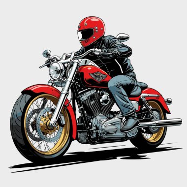 Cesur, şık bir motosiklet tasarımı içeren eşsiz ve havalı bir motosiklet vektör sanatı çizimi güçlü oranlarda ve keskin detaylarla