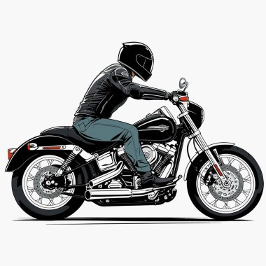 Cesur, şık bir motosiklet tasarımı içeren eşsiz ve havalı bir motosiklet vektör sanatı çizimi güçlü oranlarda ve keskin detaylarla