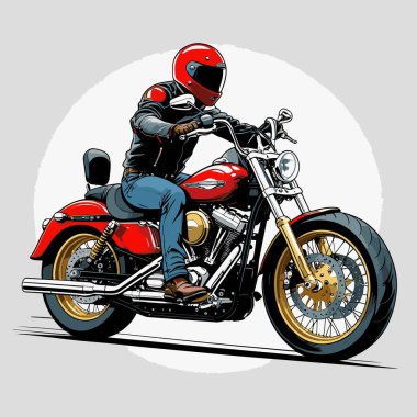 Cesur, şık bir motosiklet tasarımı içeren eşsiz ve havalı bir motosiklet vektör sanatı çizimi güçlü oranlarda ve keskin detaylarla