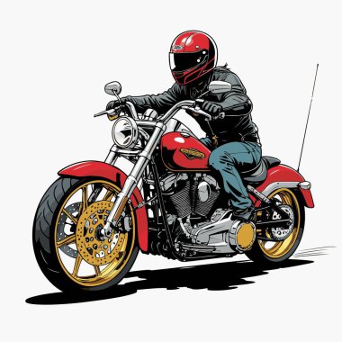 Cesur, şık bir motosiklet tasarımı içeren eşsiz ve havalı bir motosiklet vektör sanatı çizimi güçlü oranlarda ve keskin detaylarla