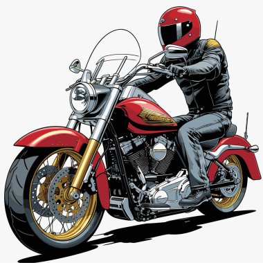 Cesur, şık bir motosiklet tasarımı içeren eşsiz ve havalı bir motosiklet vektör sanatı çizimi güçlü oranlarda ve keskin detaylarla