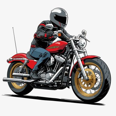 Cesur, şık bir motosiklet tasarımı içeren eşsiz ve havalı bir motosiklet vektör sanatı çizimi güçlü oranlarda ve keskin detaylarla