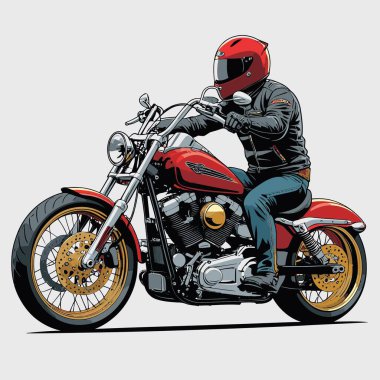 Cesur, şık bir motosiklet tasarımı içeren eşsiz ve havalı bir motosiklet vektör sanatı çizimi güçlü oranlarda ve keskin detaylarla