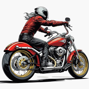 Cesur, şık bir motosiklet tasarımı içeren eşsiz ve havalı bir motosiklet vektör sanatı çizimi güçlü oranlarda ve keskin detaylarla