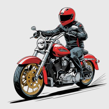 Cesur, şık bir motosiklet tasarımı içeren eşsiz ve havalı bir motosiklet vektör sanatı çizimi güçlü oranlarda ve keskin detaylarla