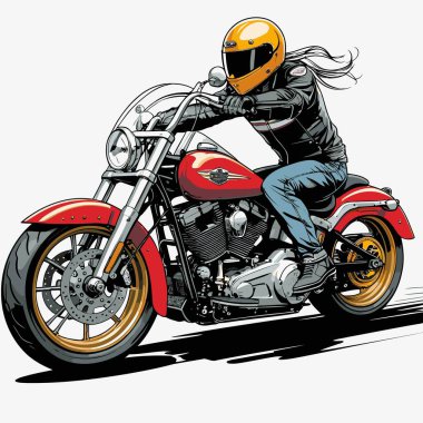 Cesur, şık bir motosiklet tasarımı içeren eşsiz ve havalı bir motosiklet vektör sanatı çizimi güçlü oranlarda ve keskin detaylarla