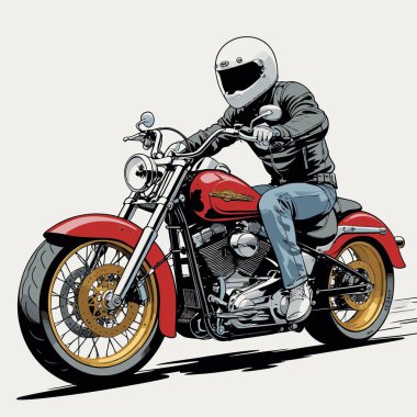 Cesur, şık bir motosiklet tasarımı içeren eşsiz ve havalı bir motosiklet vektör sanatı çizimi güçlü oranlarda ve keskin detaylarla