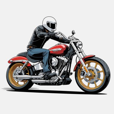 Cesur, şık bir motosiklet tasarımı içeren eşsiz ve havalı bir motosiklet vektör sanatı çizimi güçlü oranlarda ve keskin detaylarla