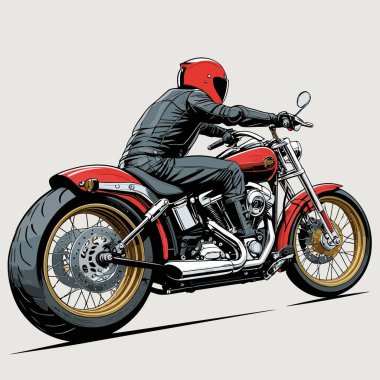 Cesur, şık bir motosiklet tasarımı içeren eşsiz ve havalı bir motosiklet vektör sanatı çizimi güçlü oranlarda ve keskin detaylarla