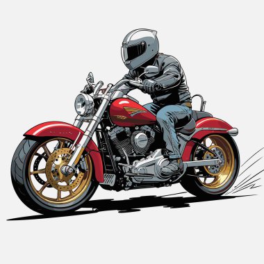 Cesur, şık bir motosiklet tasarımı içeren eşsiz ve havalı bir motosiklet vektör sanatı çizimi güçlü oranlarda ve keskin detaylarla