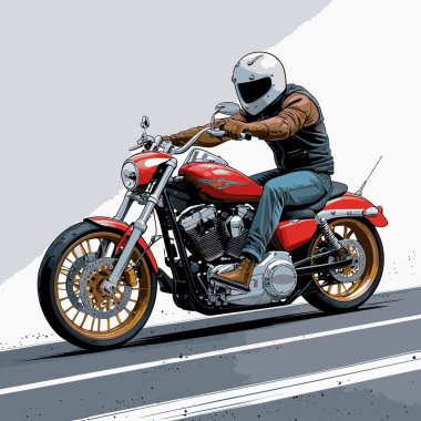 Cesur, şık bir motosiklet tasarımı içeren eşsiz ve havalı bir motosiklet vektör sanatı çizimi güçlü oranlarda ve keskin detaylarla