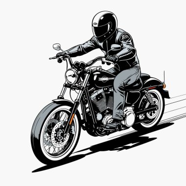 Cesur, şık bir motosiklet tasarımı içeren eşsiz ve havalı bir motosiklet vektör sanatı çizimi güçlü oranlarda ve keskin detaylarla